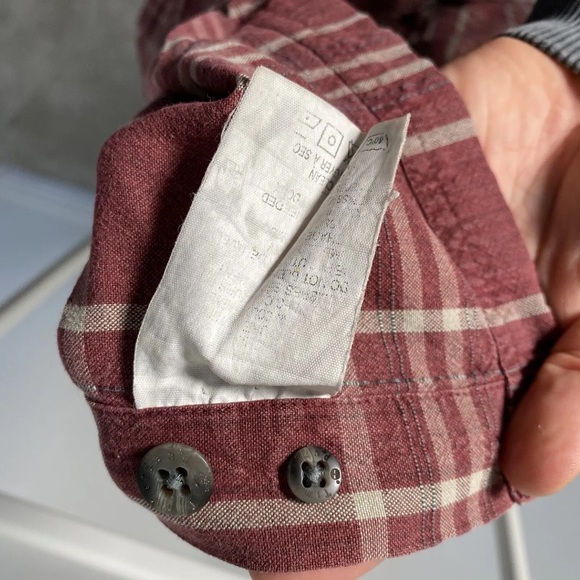 Timberland Vintage Plaid Shirt Workwear Chore Pockets Check Burnt Red Medium - Picture 11 of 11